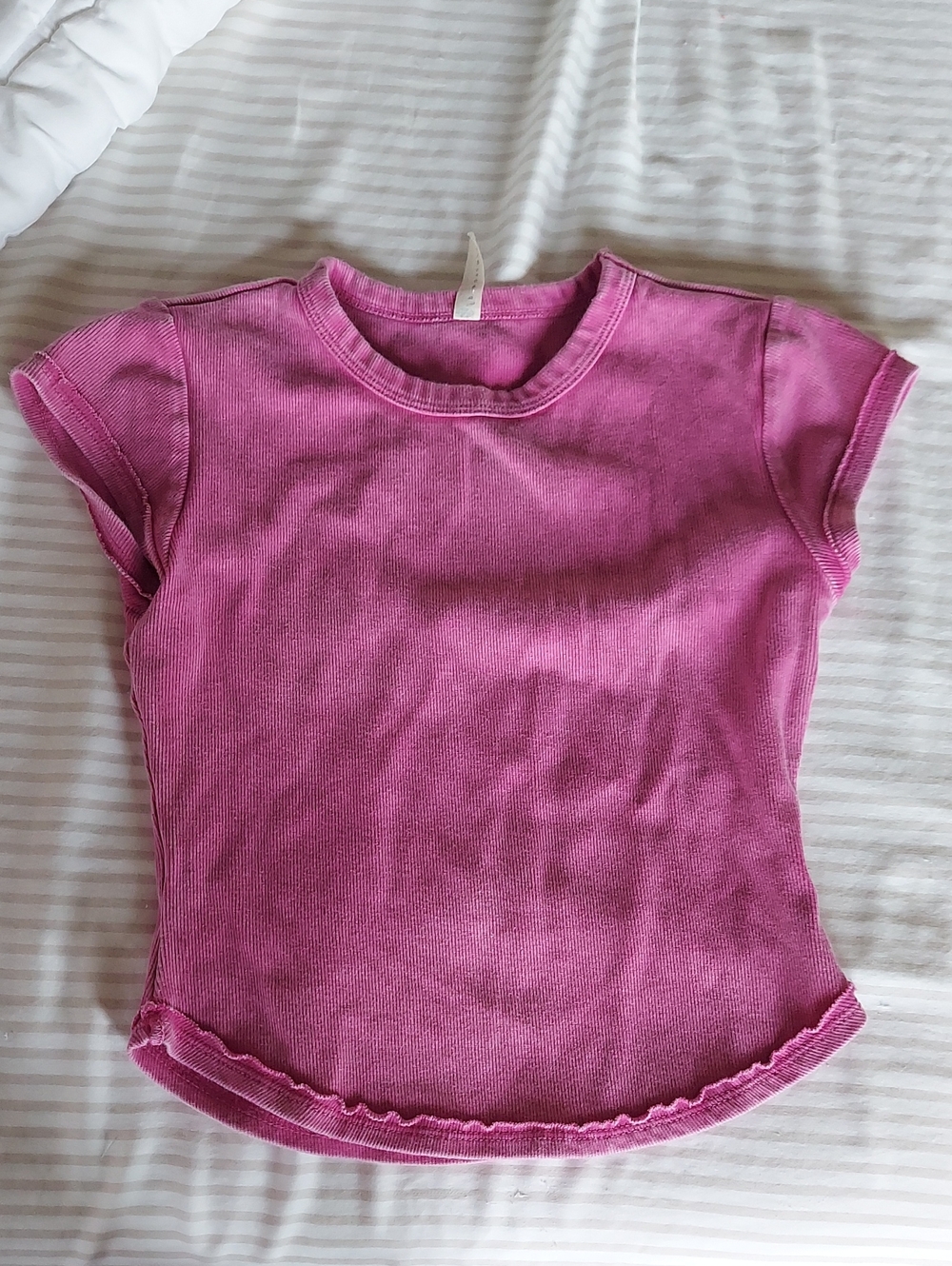 FP Movement Pink Ribbed Short Sleeve Tee